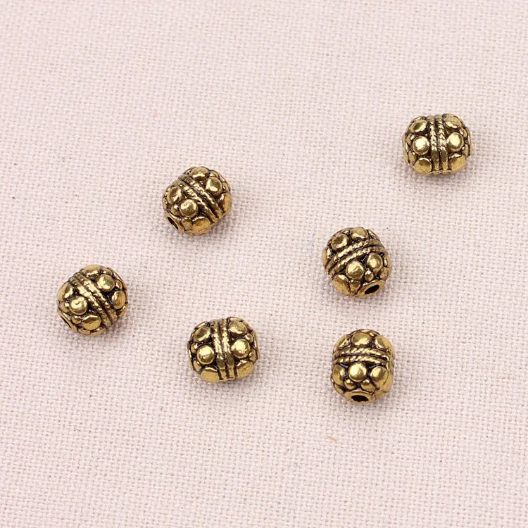 MEIBEADS 7.8*7mm 50pcs/lot Antique Gold Color Alloy Metal Charm Beads For Women DIY Bracelets &amp Anklets Making UF6376 | Украшения и