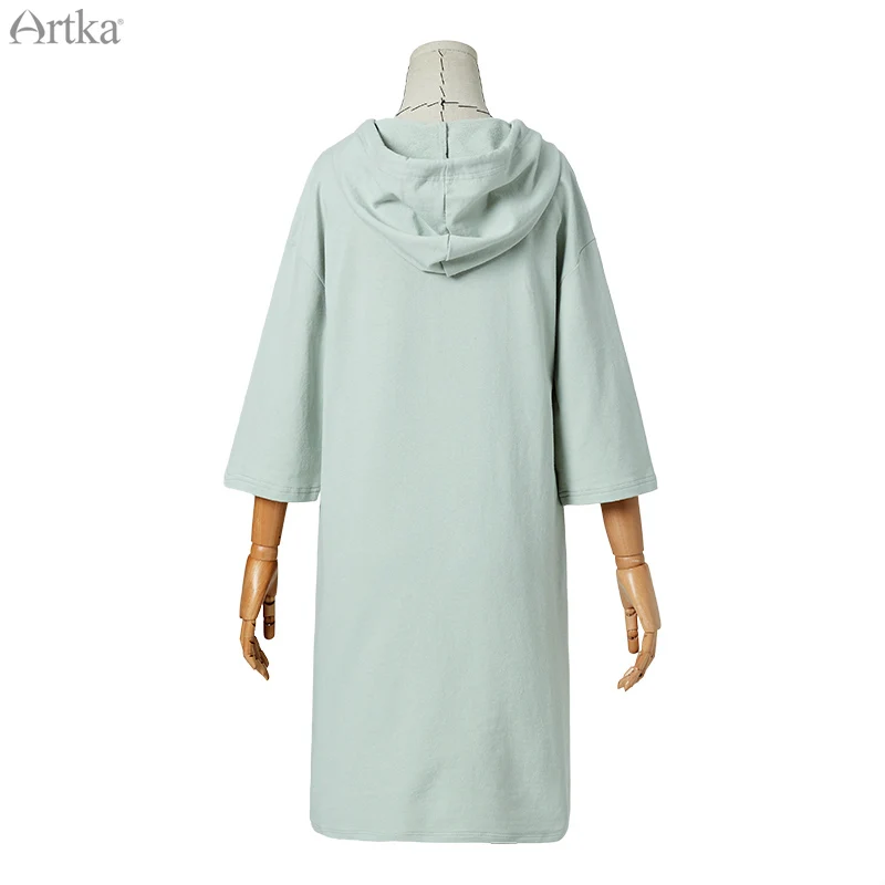 Футболка ARTKA Женская с принтом повседневная длинная свободная рукавом три