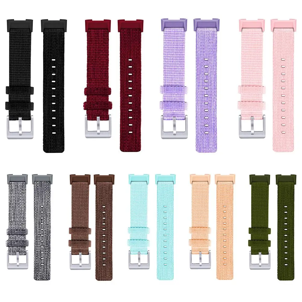 Цветной ремешок для Fitbit Charge 3, умный Браслет, сменный ремешок для часов, холщовая нейлоновая мягкая удобная Пряжка из нержавеющей стали