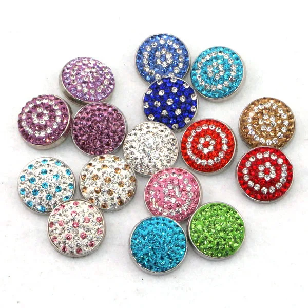 

16COLORS to choose!!! wholesale 20pcs 20mm rhinestone buttons snap button charms silver metal charm fit for button snap bracelet