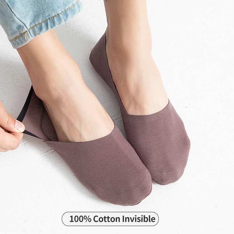 100% хлопковые мягкие невидимые мужские носки тонкие короткие с отворотом