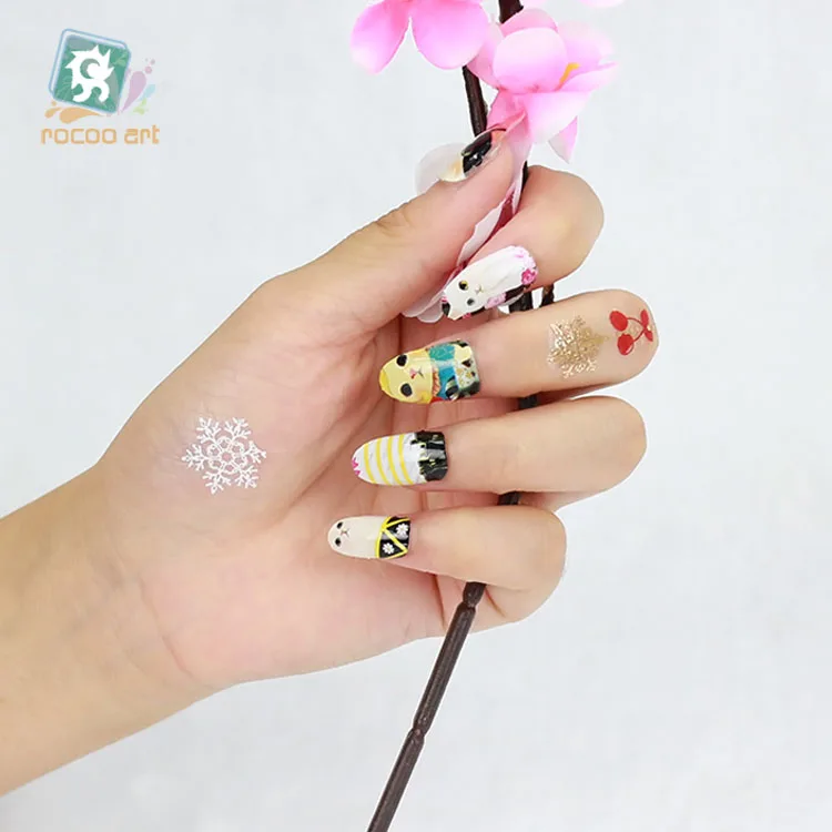 Rocooart Y5224 Kawaii Cat украшения для ногтей розовый и белый милый клей наклейки женщин |