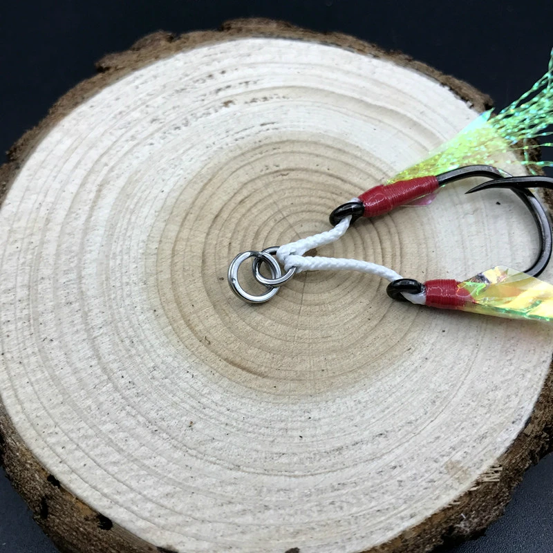 Mustad Рыбалка Крючки колючие крючки джиг помощь двойные крючки завязываются железная морская Мормышка яркие функции крючки море океан пляж Pesca