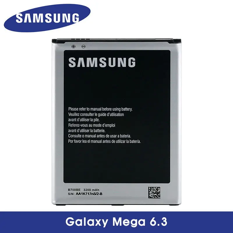 Оригинальная батарея Samsung Galaxy Mega 6 3 i9200 I9205 i527 P729 T2556 L600 3200 мА/ч B700BE с NFC|battery for
