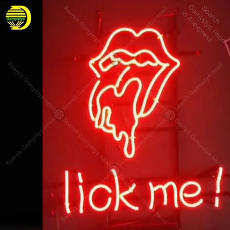 Неоновая вывеска для Lick me неоновая трубка ручной работы дома спальни настенный