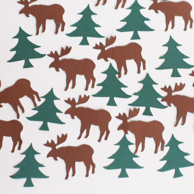 Moose конфетти деревянные для кемпинга украшения душа охоты ложа Аляски вечеринок