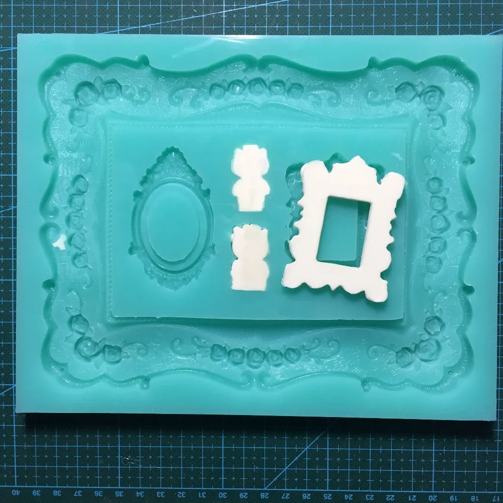DIY фоторамка силиконовая резиновая Гибкая пищевая безопасная форма шоколадная силиконовая глина форма Жевательная паста Арома камень силиконовые формы