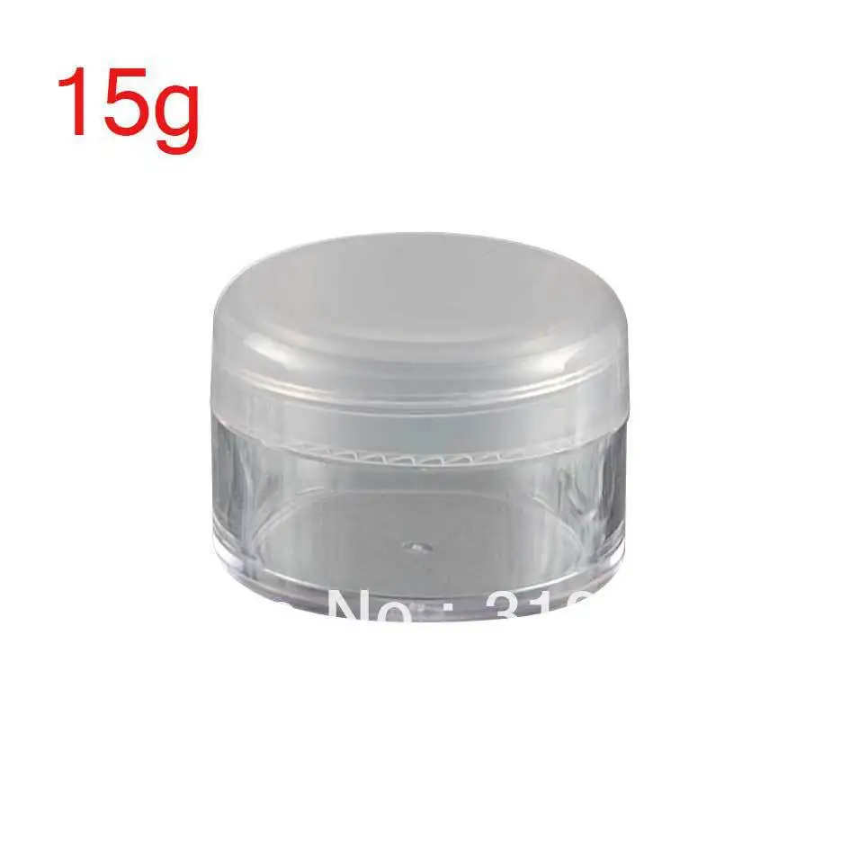 

15g X 50 empty transparent PS plastic cosmetics jars container ,Balm cream bottle, nail art box ,makeup lip balm container tin