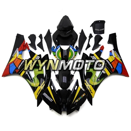 Полный инъекции пластмассы ABS Обтекатели для Yamaha YZF R6 Год 2006 2007 06 07 мотоциклов обтекателя Kit Кузов черный красочные