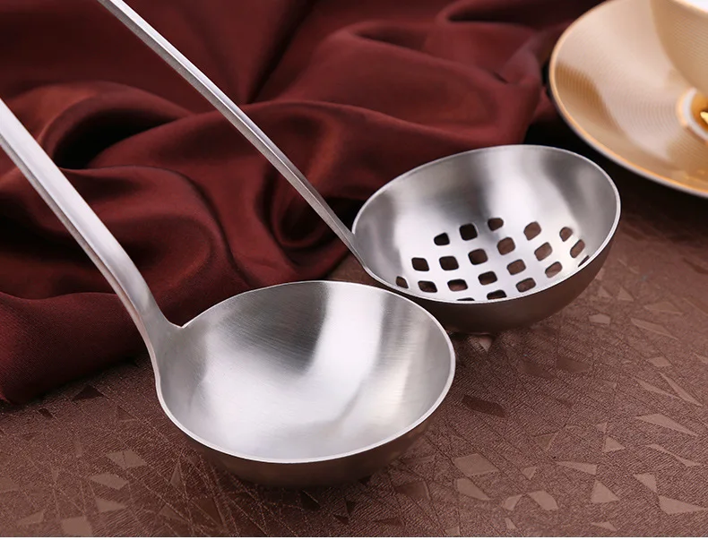 1PC Stainless Steel Spoon Colander Soup Ladle Long Handle Skimmer Spoons Strainer Filter Kitchen Utensils Cooking PL 006 | Дом и сад