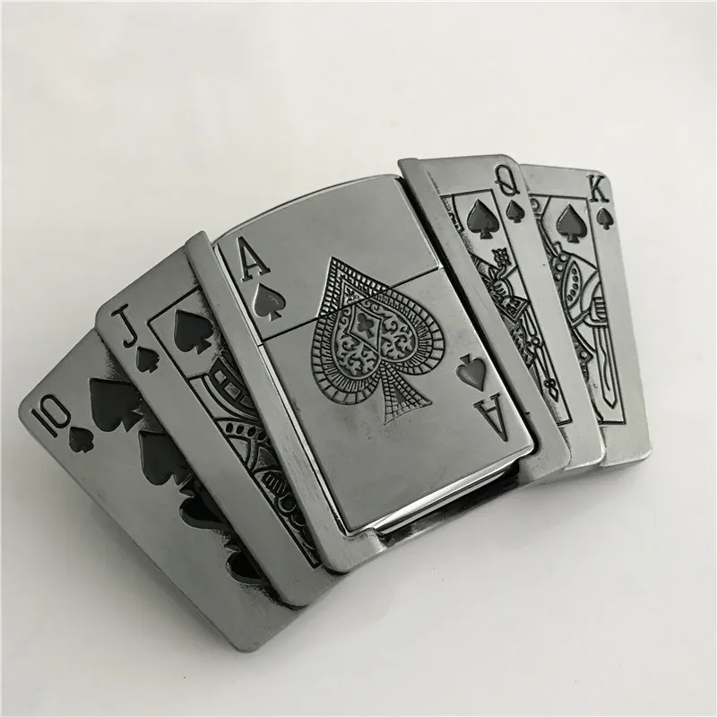 Розничная продажа Новые Spades 10jqka игральных карт керосин легче Для мужчин пряжки