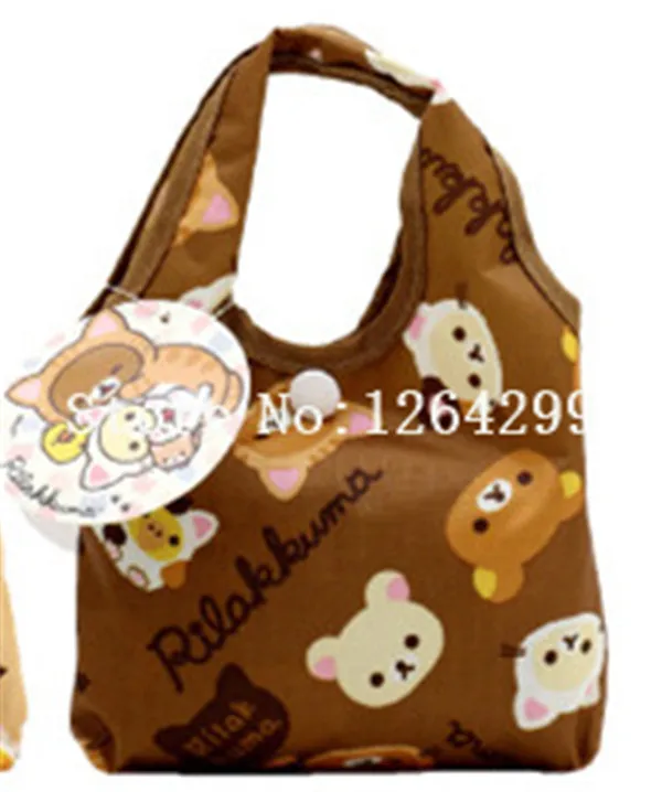 Новая мода Rilakkuma Девушки Женщины Большие водонепроницаемые Складные хозяйственные сумки для детей - Цвет: Небесно-голубой