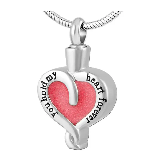 IJD8438 Red/Розовое эмалированное сердце urn Charm ожерелье для праха Keepsake Jewelry кремации