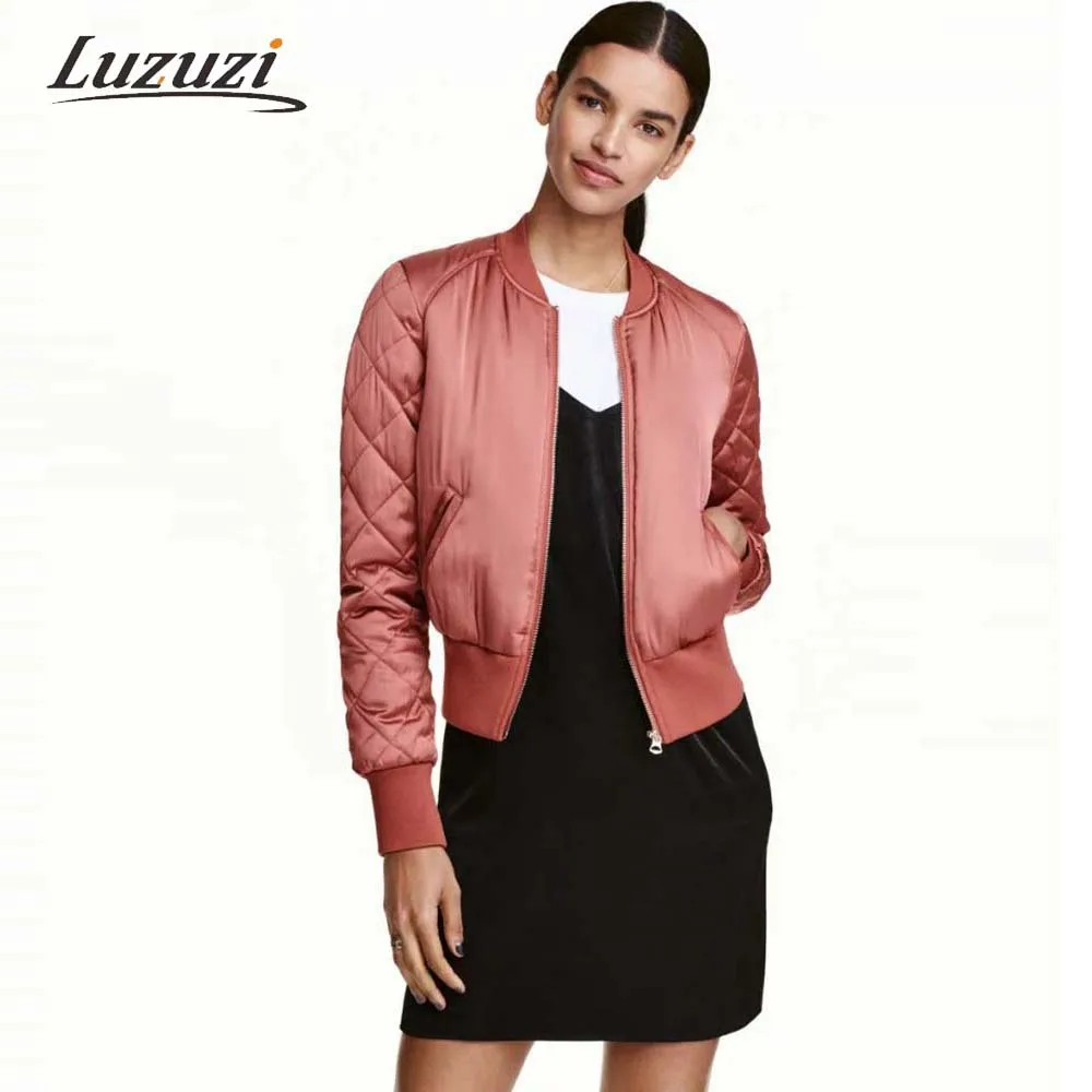 2017 Повседневное осень зима Для женщин одноцветное Курточка бомбер пальто