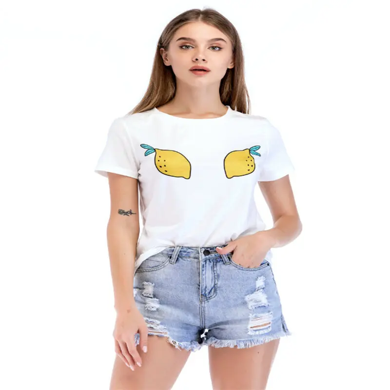 2018 Новые Топы Горячая футболки Женская печати Хлопок t shirt рубашка с короткими