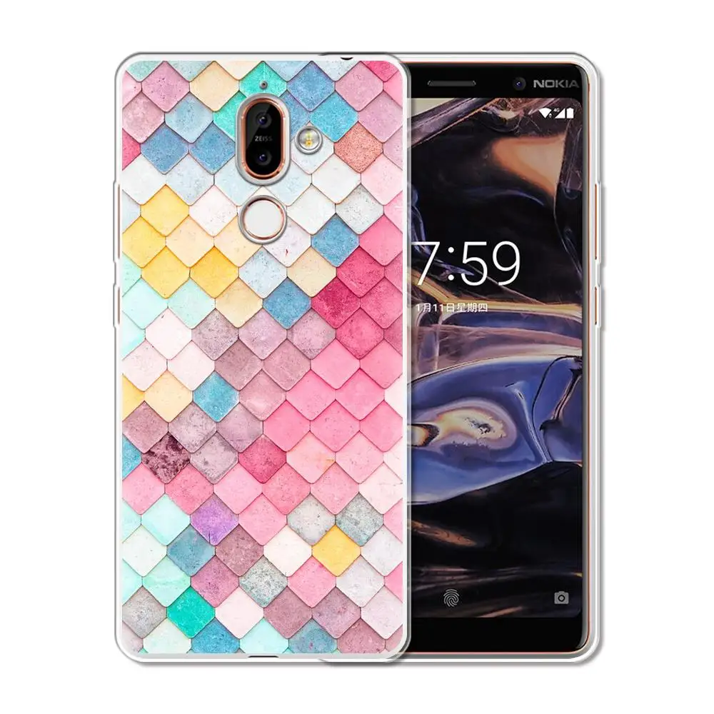Модный мягкий силиконовый чехол из ТПУ для телефона Nokia 1 3 5 8 6 2 7 Plus 9 X6 2018 чехлы на