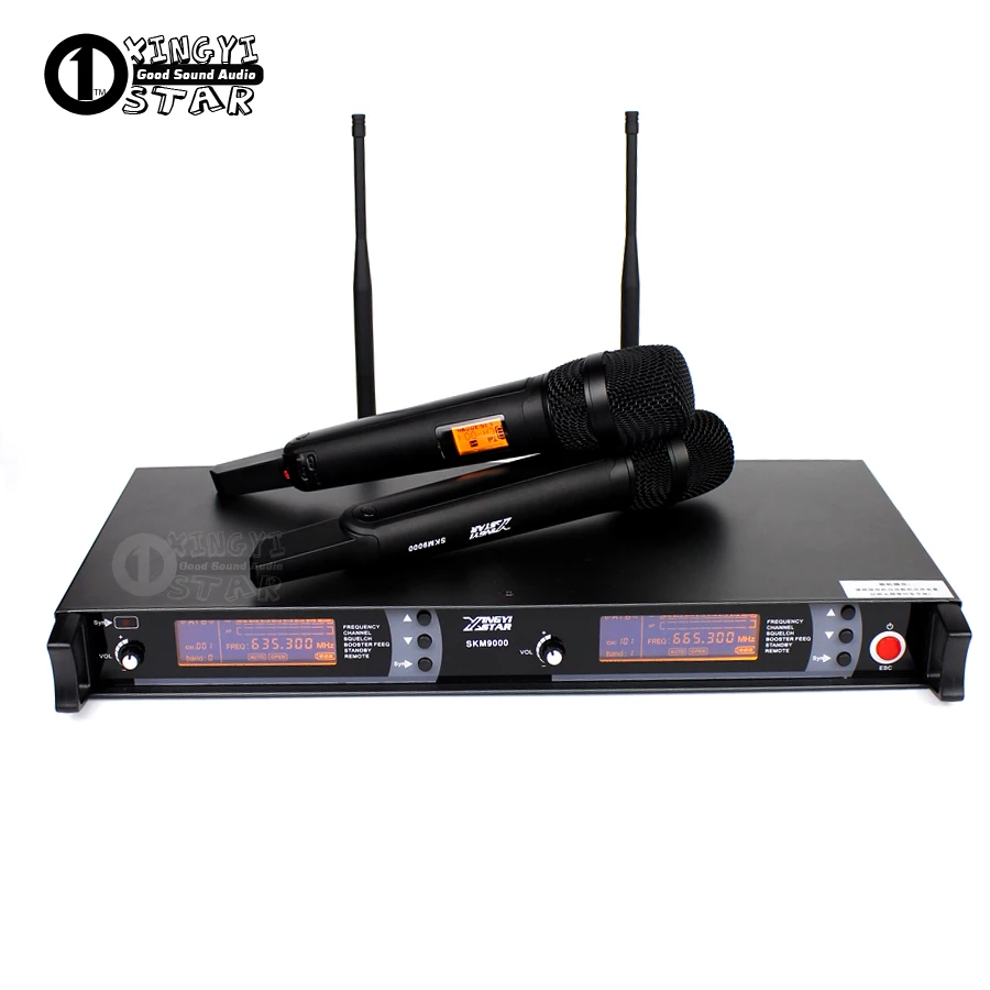 

Professional UHF Wireless Microphone 2 Channels Karaoke System Dual Cordless Mic Mike Transmitter For SKM9000 Microfone Sem Fio