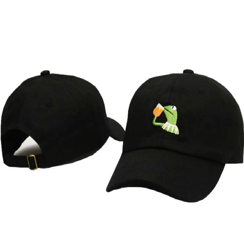 Вышитая Кепка Kermit Beer Dad для женщин, кепка Kermit non of my бизнес, бейсболка в стиле хип-хоп, хлопковая Регулируемая Кепка Sad Pepe Dad для мужчин