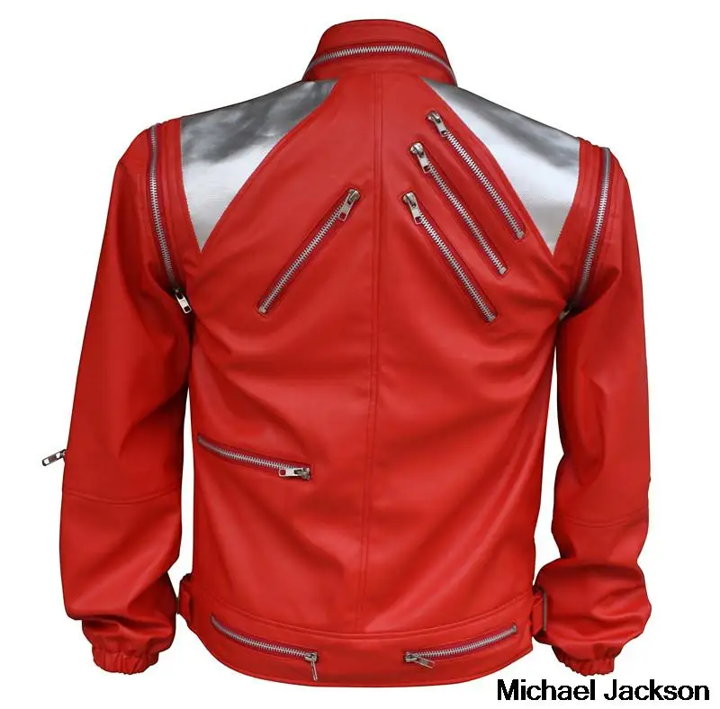 MJ Beat It Повседневная панк красная куртка на молнии в американском стиле верхняя одежда Майкл Джексон