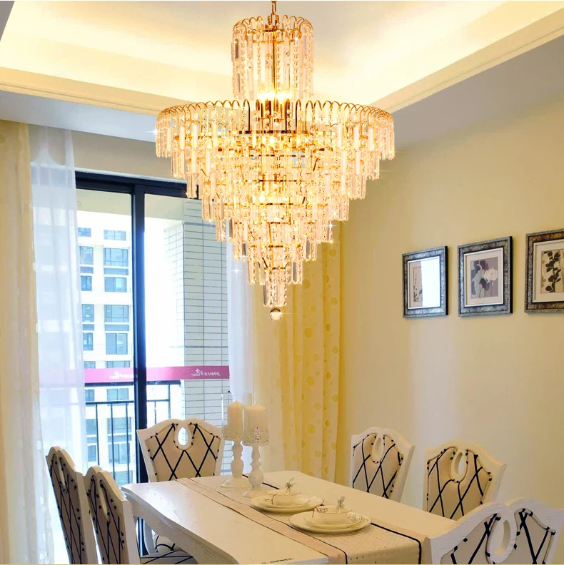 Modern Crystal Chandelier American Gold Chandeliers Lighting Fixture Home Indoor Dining Room Hotel Hall Lobby LED Lamps | Освещение