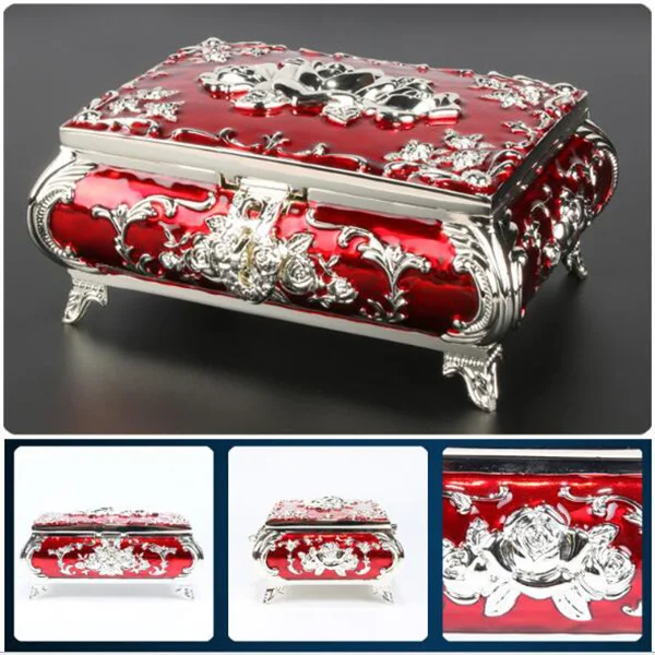 Шкатулка для ювелирных изделий из металла винтажный кейс разных цветов с