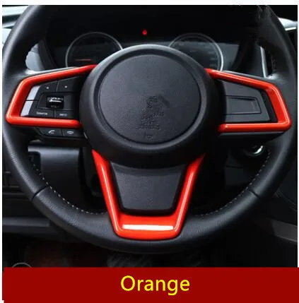 Orange 3PCS Углеродное волокно красный оранжевый синий жемчуг белый руль украшен рамкой для Subaru Forester XV- AA489 - Название цвета: Orange 3PCS