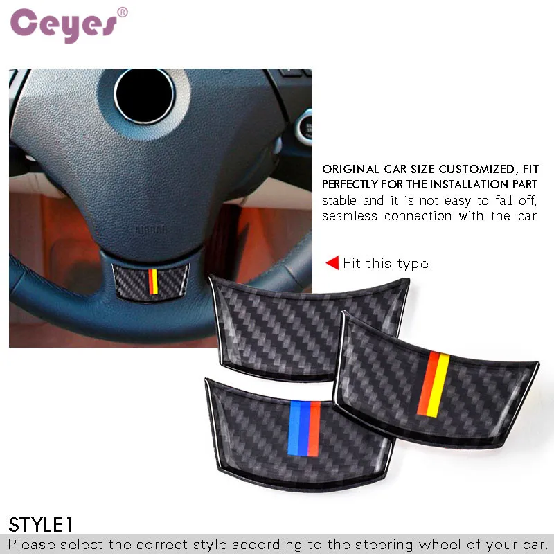 Наклейки на руль Ceyes чехол для Bmw M Stripe 5 Series E60 E61 2004-2010 F10 F18 | Автомобили и мотоциклы