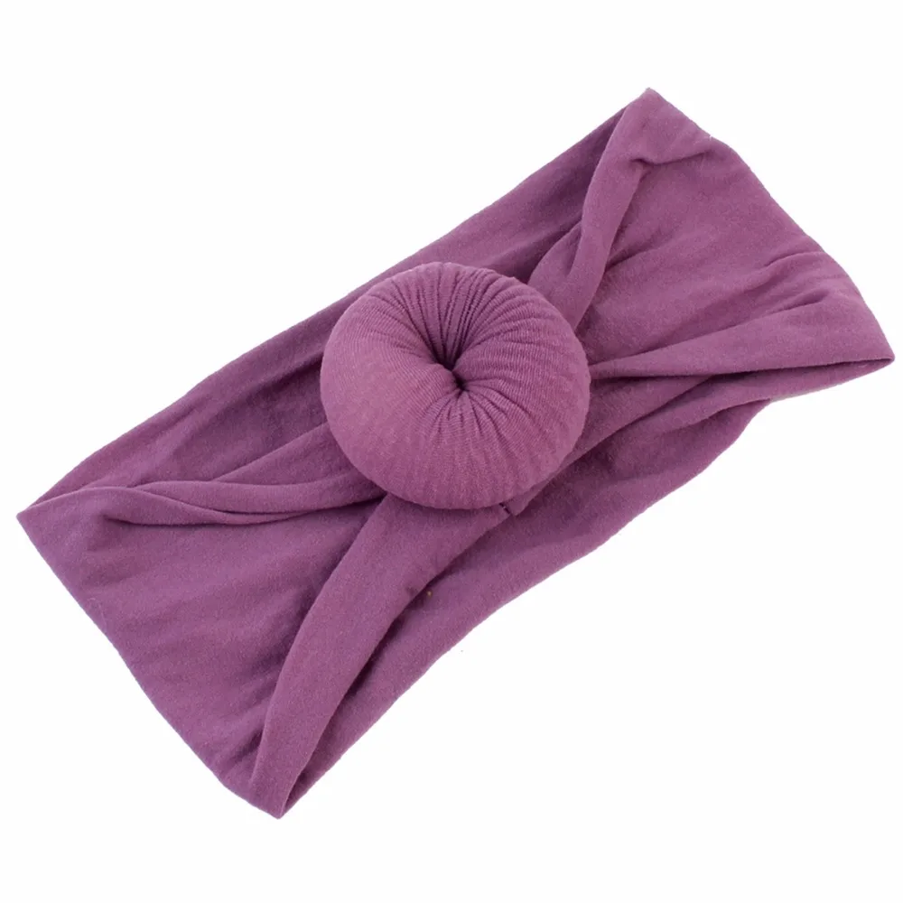 Puseky Nylon Headband For Girls Soft Round Knot Turban Baby Boys Elastic Hair Band Infants Head Wrap Toddlers Accessories | Детская