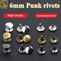 50set 6mm round double rivet of metal collision nail spike bag belt shoes garment bracelet and tool for diy punk leather craft