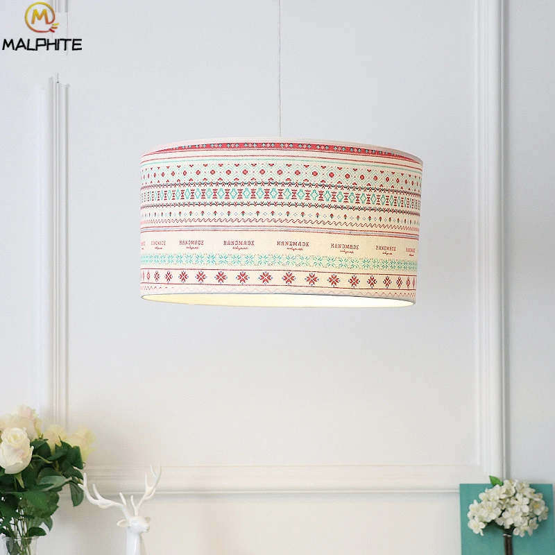 

Modern led pendant lights bedroom Living room hanging pendant lamp luminaire Pine Forest fabric cafe Deco lighting fixtures