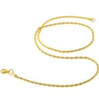 2mm thin rope chain yellow gold filled classic womens men short necklace