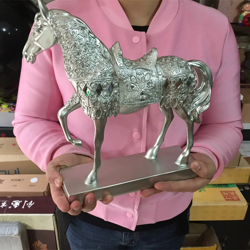 1 шт. классический домашний декор Серебряная лошадь декоративные изделия из