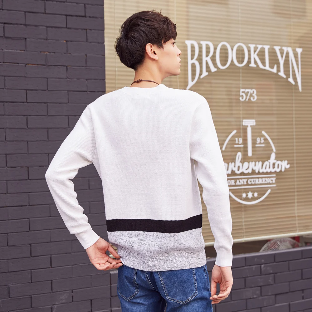 Metersbonwe, брендовый шерстяной свитер для мужчин,, осенняя мода, длинный рукав, вязаный мужской хлопковый свитер, одежда высокого качества
