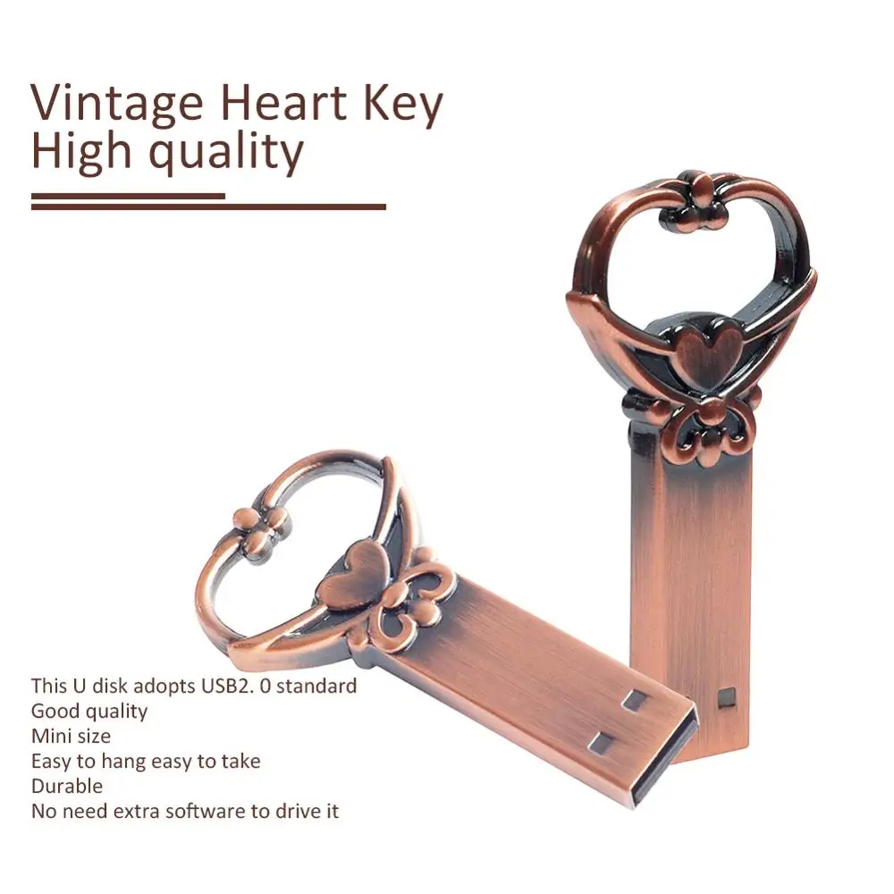 LEIZHAN love USB флешка металлический ключ компьютер U диск 4 ГБ 8 16 32 64 Гб Флешка флешка|USB