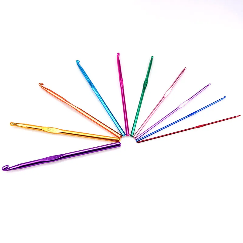 Горячие 14 шт./компл. разноцветные Алюминиевые крючки для вязания крючком спицы