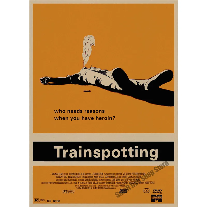 Trainspotting Ewan McGregor Ретро фотобумага Бар Кафе домашний декор живопись Настенная