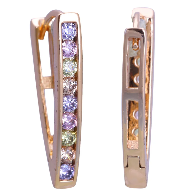 Женские серьги-кольца с кристаллами Ayowei желтые золотистые Винтажные Украшения