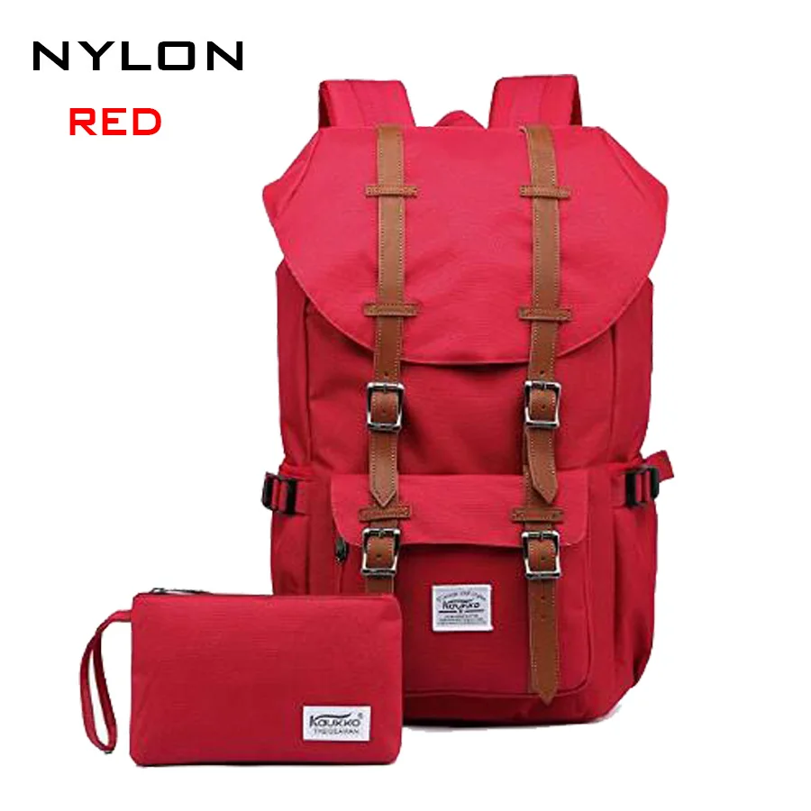Рюкзак женский рюкзак мужской Schulrucksack KAUKKO 1" рюкзак для ноутбука 15" ноутбук Повседневный Рюкзак стильный рюкзак - Цвет: Nylon RED 2pc