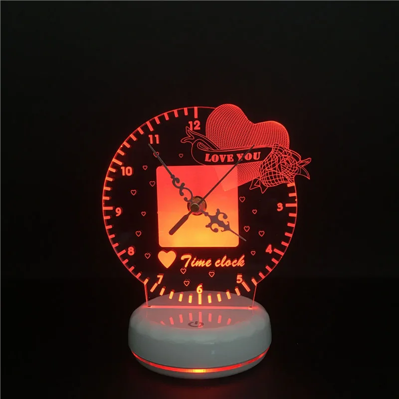 Новые часы времени 3D Светодиодная настольная лампа многоцветный USB сенсорный