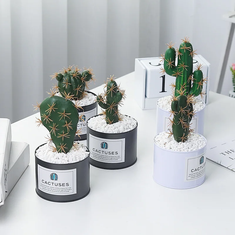 Nordic имитация кактус горшках с мульти мясистые колонки Decoracion поддельные растения
