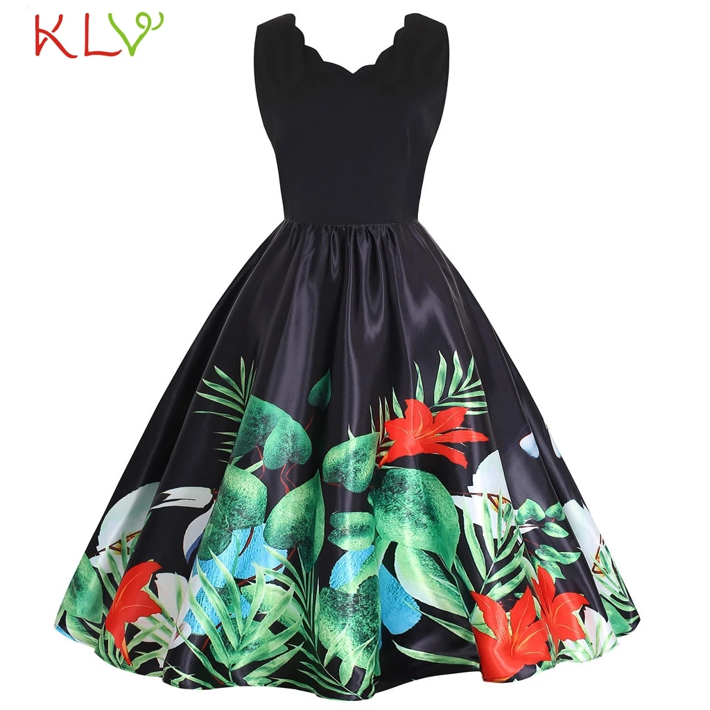 Dress Women Elegant Vintage Floral Casual Summer Sexy Evening Party Night 2019 Plus Size Vestidos Robe Femme 19May7|Женские платья| |