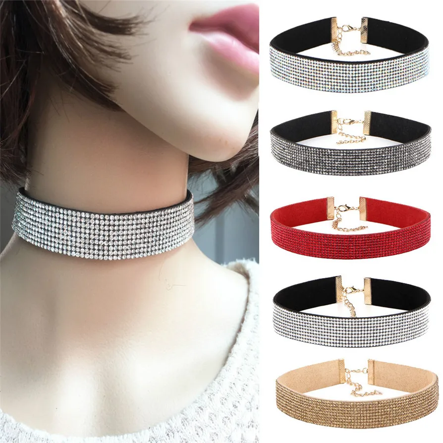 Ожерелье OTOKY женское модное бархатное ожерелье с кристаллами и стразами Apr25|fashion