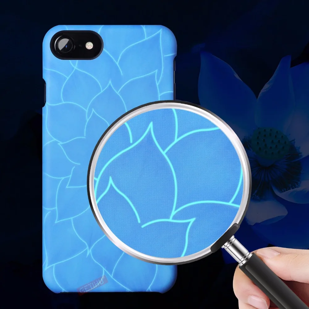 GETIHU Световой 3D Лотос чехол для iPhone X 8 7 Plus крышка тонкий роскошный 6 S плюс