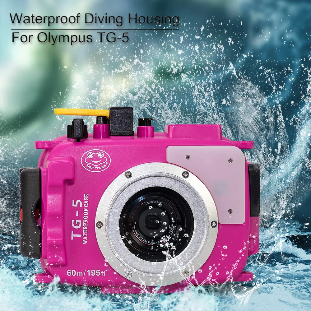 Seafrogs для Olympus TG-5 чехол 60 м/195ft TG5 корпус для подводного дайвинга водонепроницаемый чехол с двумя оптоволоконными портами