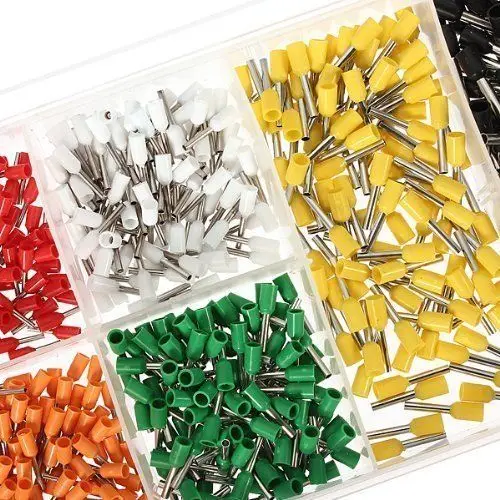 

800Pcs/lot Electrical wire Connector E0506 - E6012 Crimp Terminal Set Copper Insulated Cord Pin 20-10 KWG cable assorted kit diy
