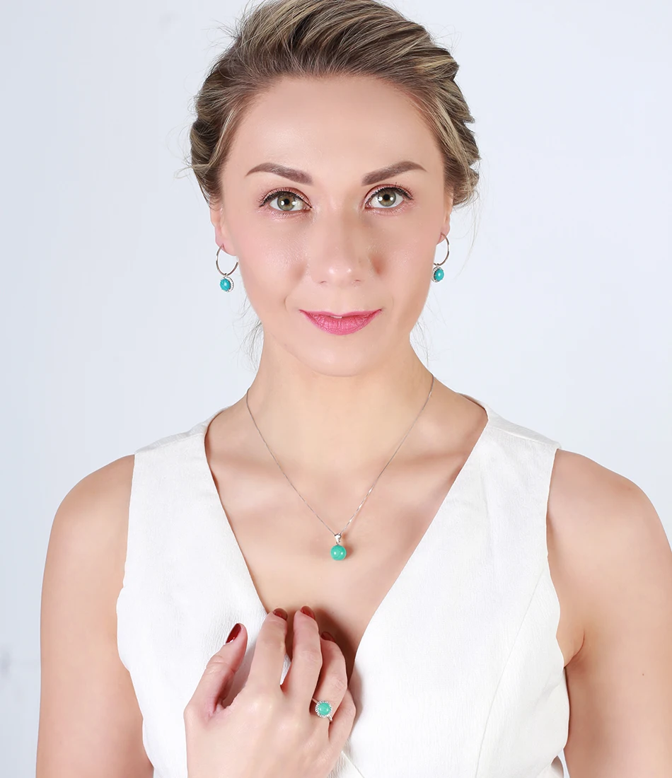 ORSA JEWELS подлинные 925 пробы серебряные ожерелья и подвески из натурального камня бирюзовый кулон женское ожерелье вечерние ювелирные изделия SN87