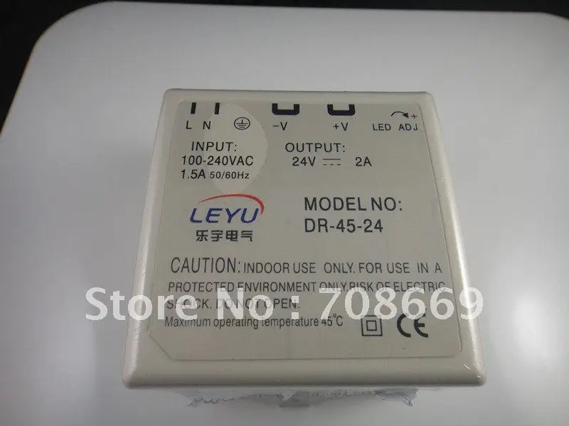 45 Вт din-рейка 24VDC 2A выходной источник питания