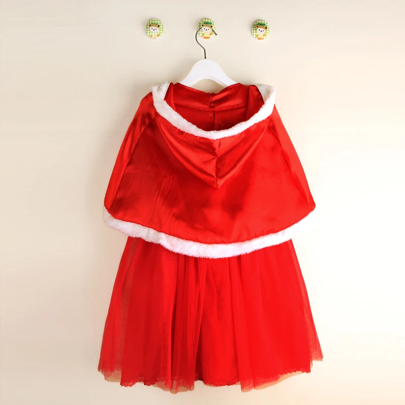 Новинка 2018 зимнее платье для девочек детское красное с капюшоном платья