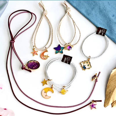 Style 2 Purple 5Pcs Стиль наряды на возраст от 5 до 9 шт./компл. с бантом из ленты для волос веревки резинкой с милыми меховыми галстук-бабочка, звезда на голову эластичная повязка для головы с нахлестом Для женщин нарисованной длинноволосой девочкой, аксессуары - Цвет: Style 2 Purple 5Pcs