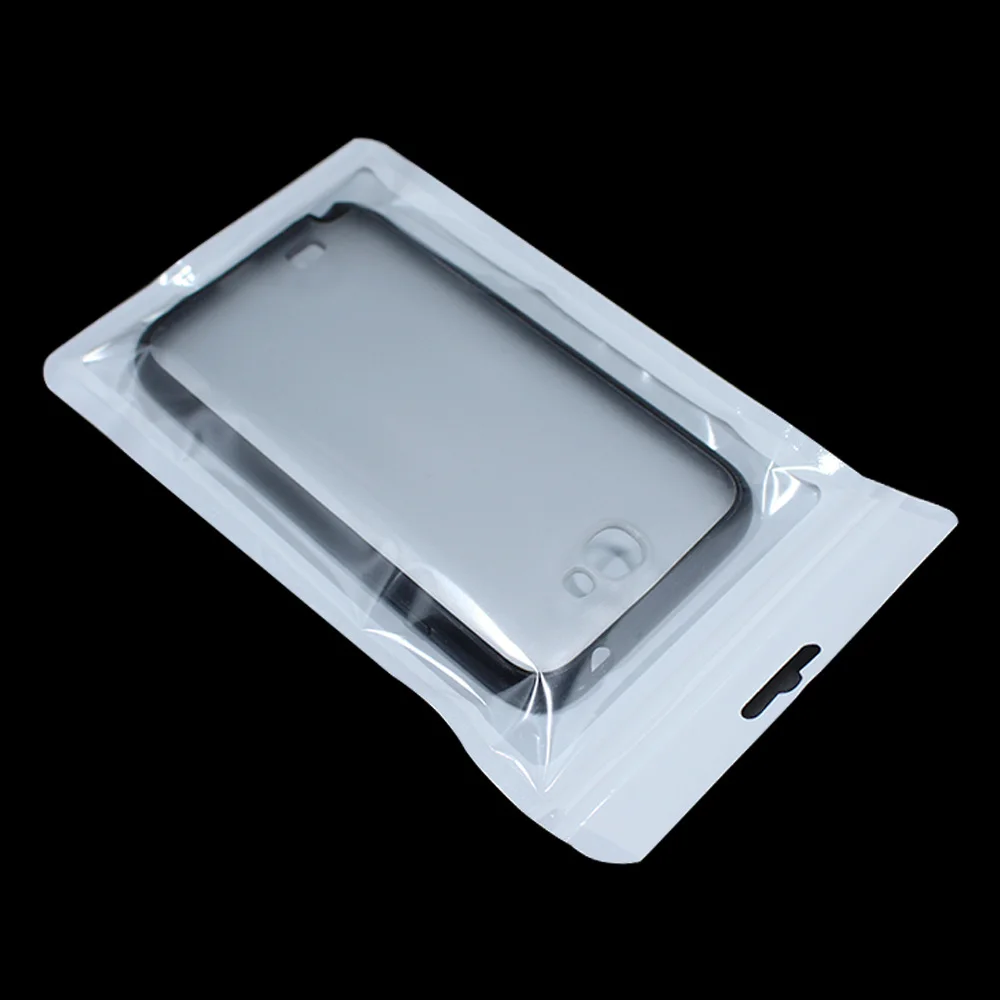 Blank White 50 шт./лот 12x21 см белый черный пластиковый чехол для телефона упаковочная сумка Ziplock Grip Seal Reclosable чехол Упаковочные пакеты - Цвет: Blank White